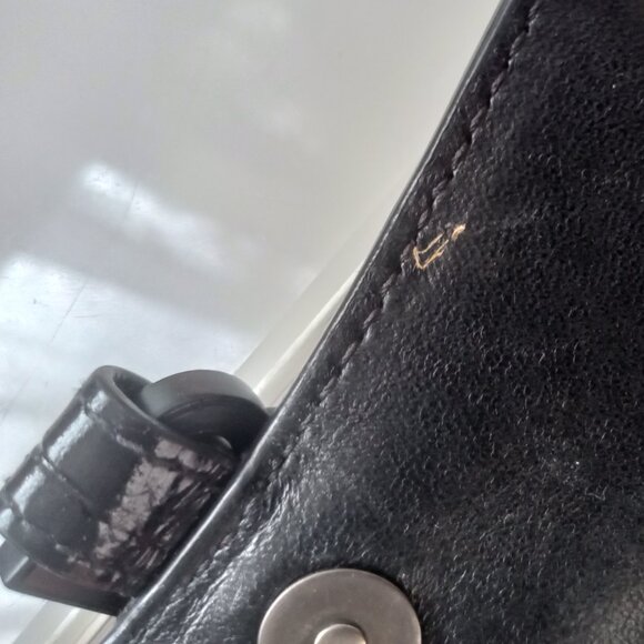 Balenciaga Mini Hourglass Black Croc Embossed Top Handle Crossbody Bag - Picture 11 of 12